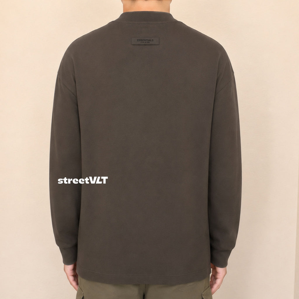 Essentials Off Black Long Sleeve Crewneck Tee