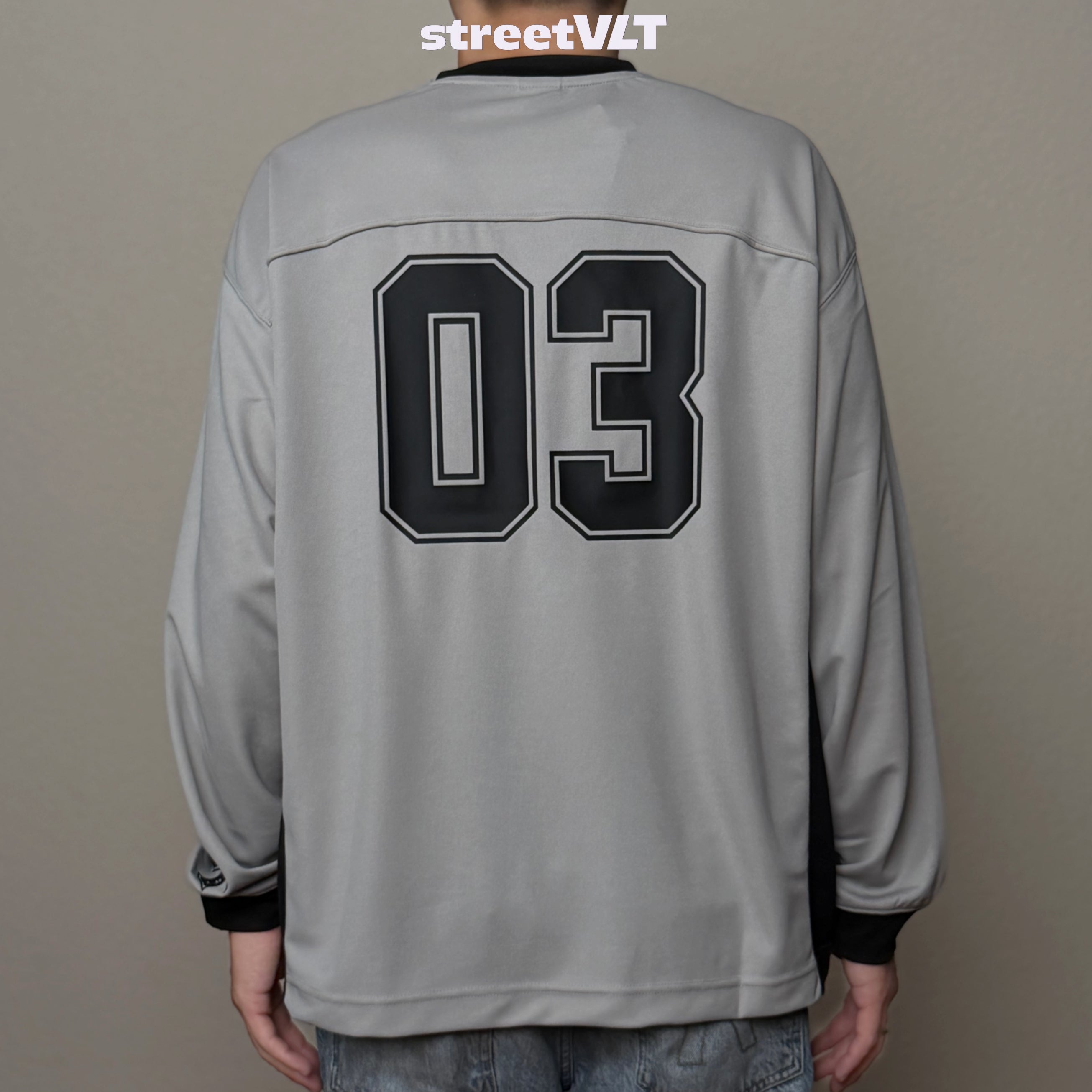 Life Work Korea Mesh block V-neck Jersey Tee
