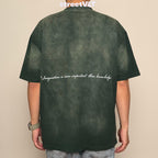 Gro Grocery Washed Einstein Graphic Faded Dark Green Tee