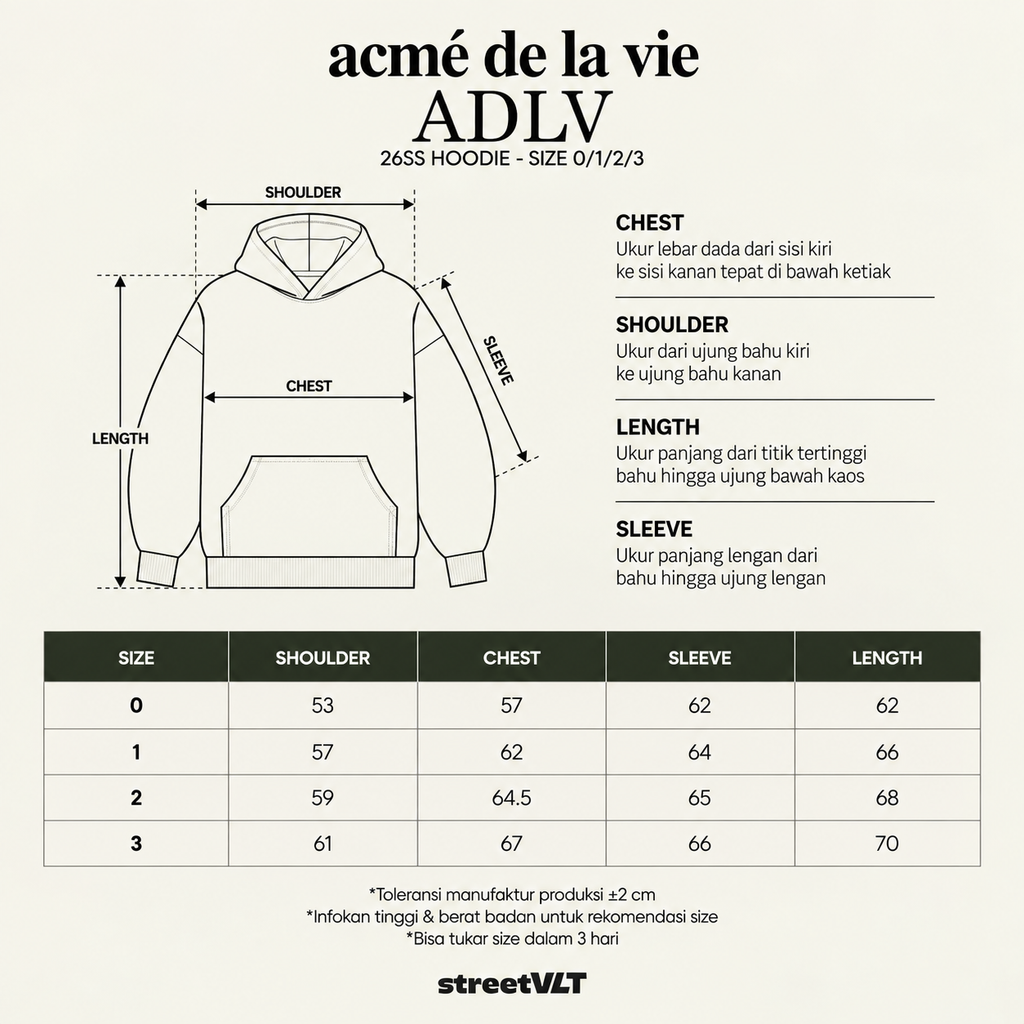 ADLV Border Line Basic Logo Washing Hoodie Acme De La Vie