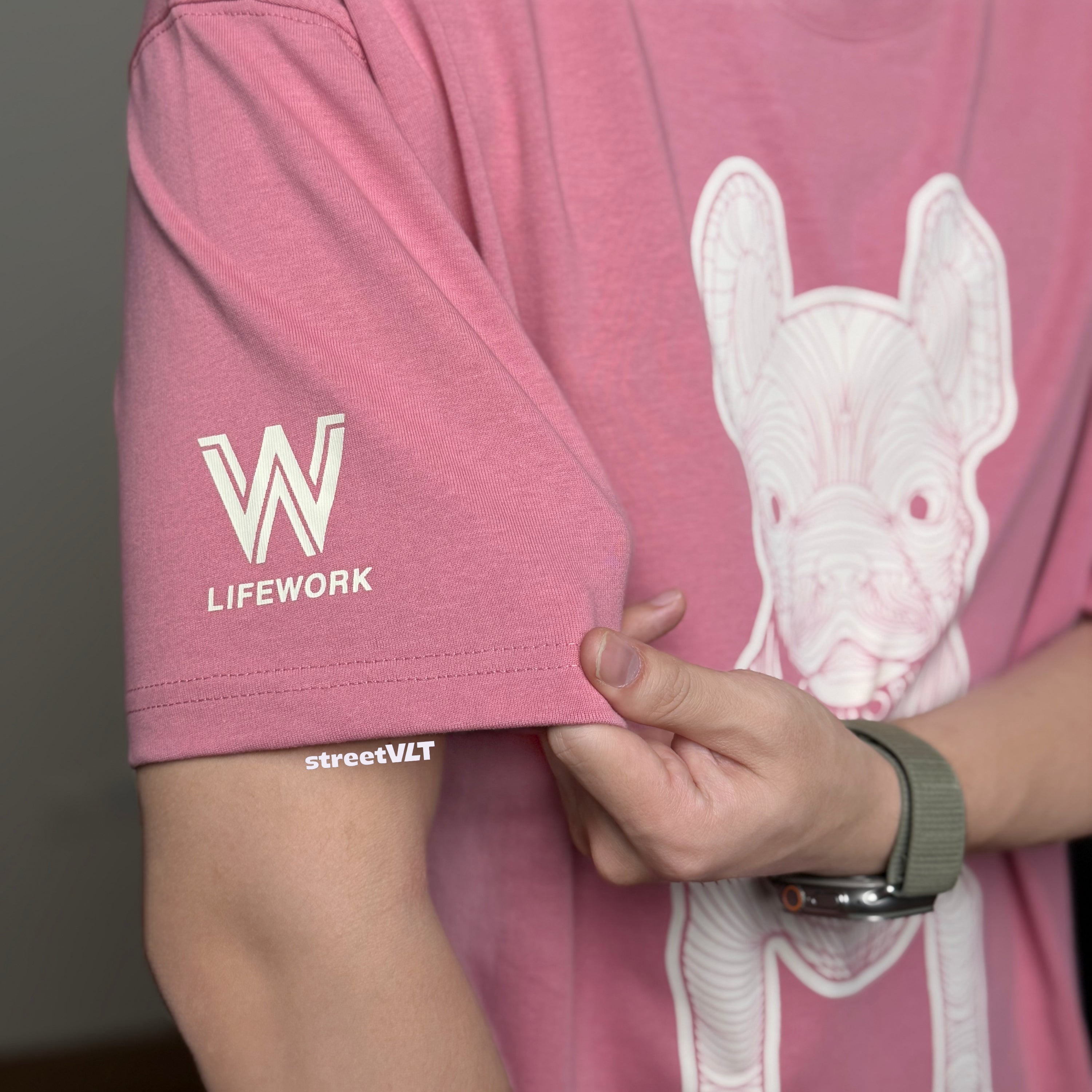 Life Work Korea Silket Big Radog Pink Tee Lifework Original