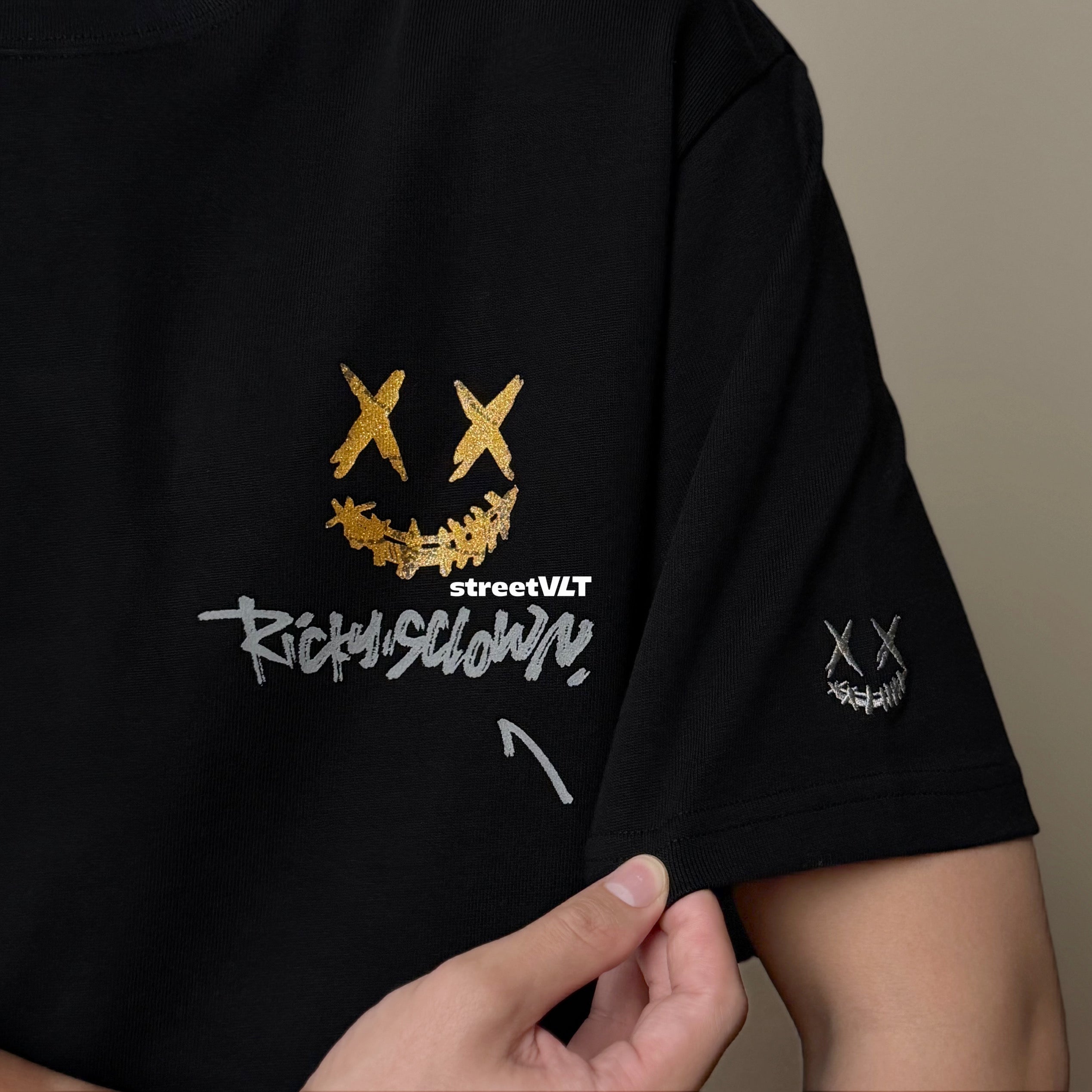 Ricky is Clown Gold Powder Dragon Embroidered Tee