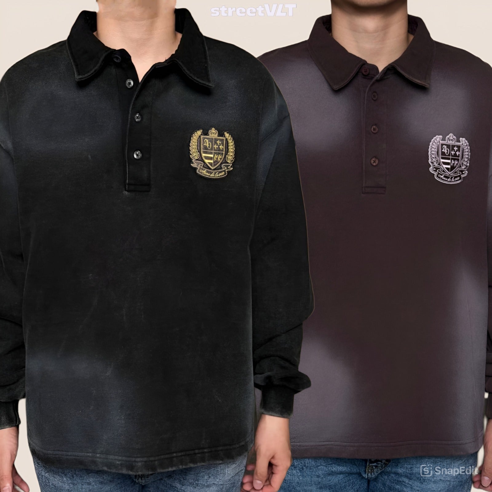 ADLV Washing Embro Rugby Sweatshirt