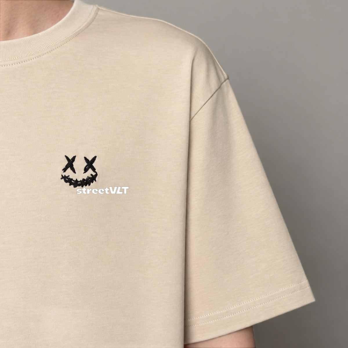 Ricky is Clown Basic Rip Logo Embroidered Khaki Tee