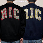 Ricky is Clown Suede Ethnic Patchwork Baseball Uniform Varsity Jacket