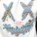 Ricky is Clown Sky Blue Tribe Patchwork Embroidered Tee