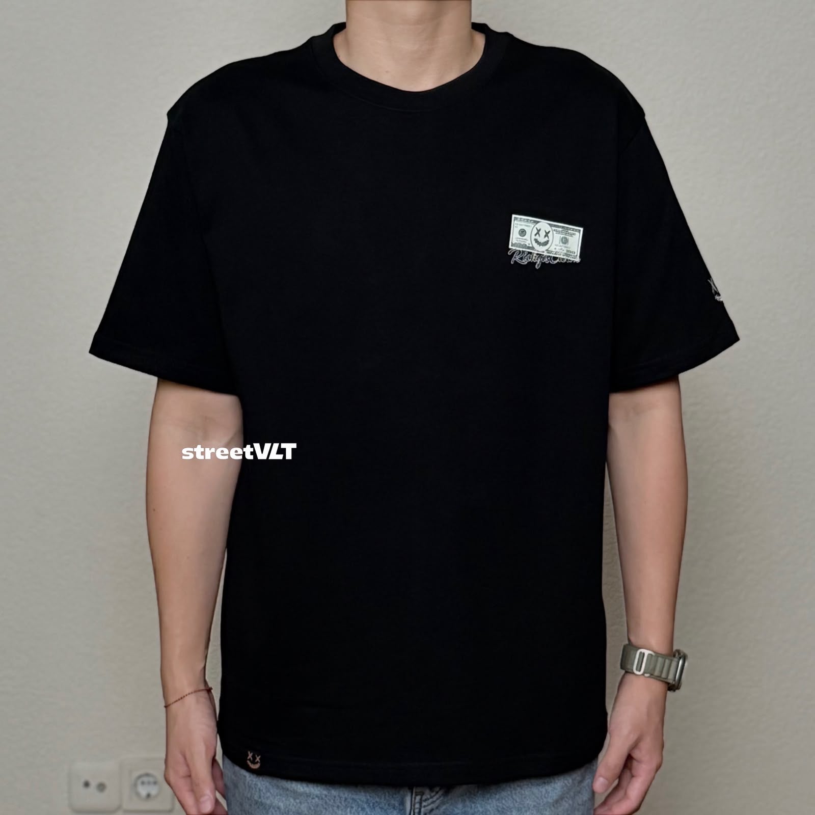 Ricky is Clown Dollar Wealth Flows Embroidered Tee
