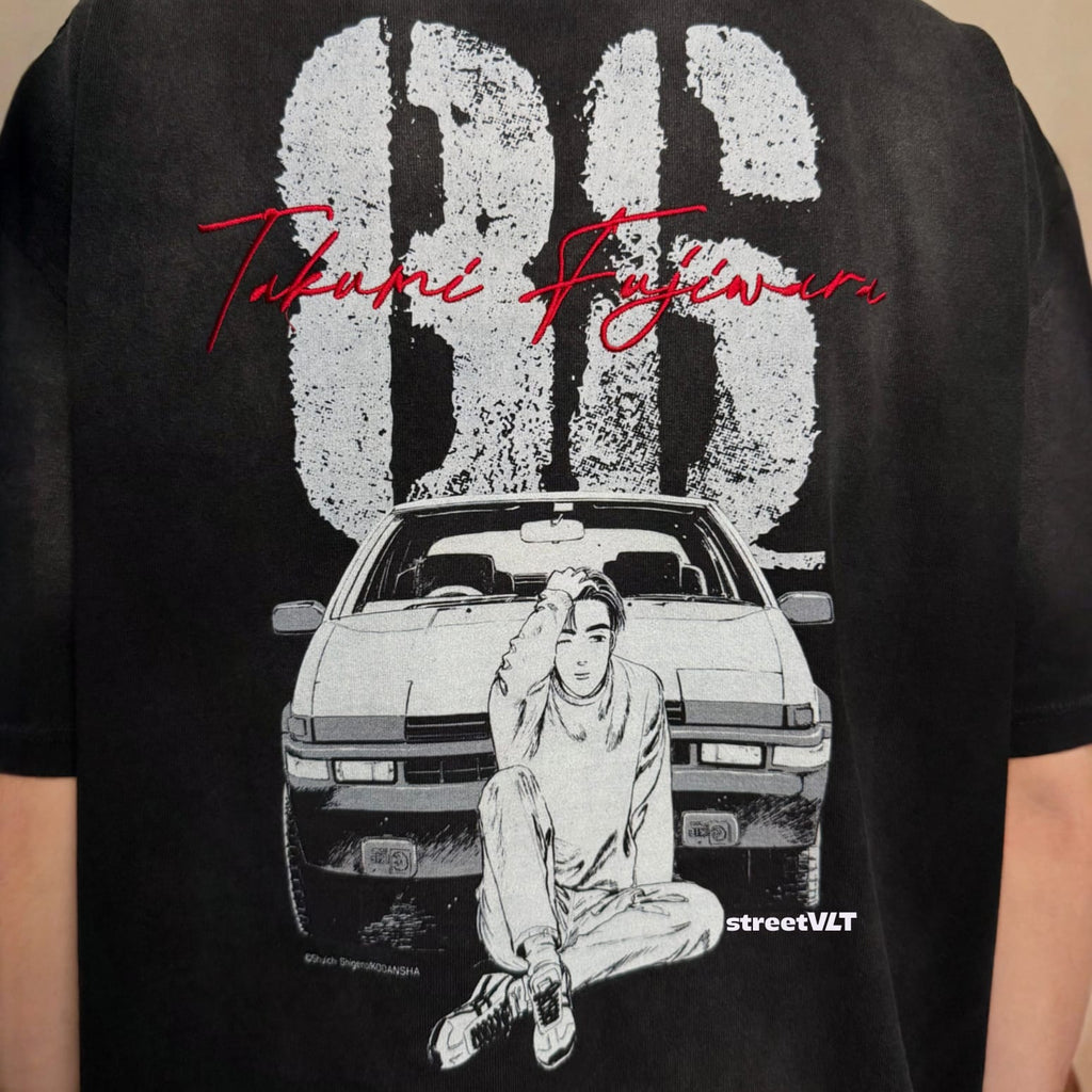 Gro Grocery Tarmac Initial D 86 vs FD Washed Graphic Tee