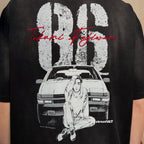 Gro Grocery Tarmac Initial D 86 vs FD Washed Graphic Tee