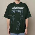 Doubleback Shoeprint Oversized Dark Green Tee