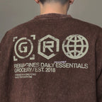 Gro Grocery Daily Essentials Washed Graphic Boxy Tee