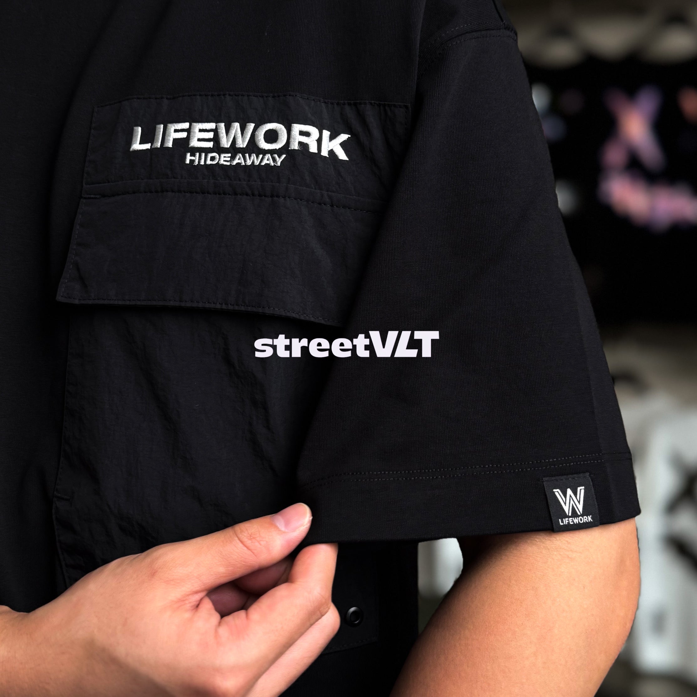 Life Work Korea Woven Pocket Embroidered Tee