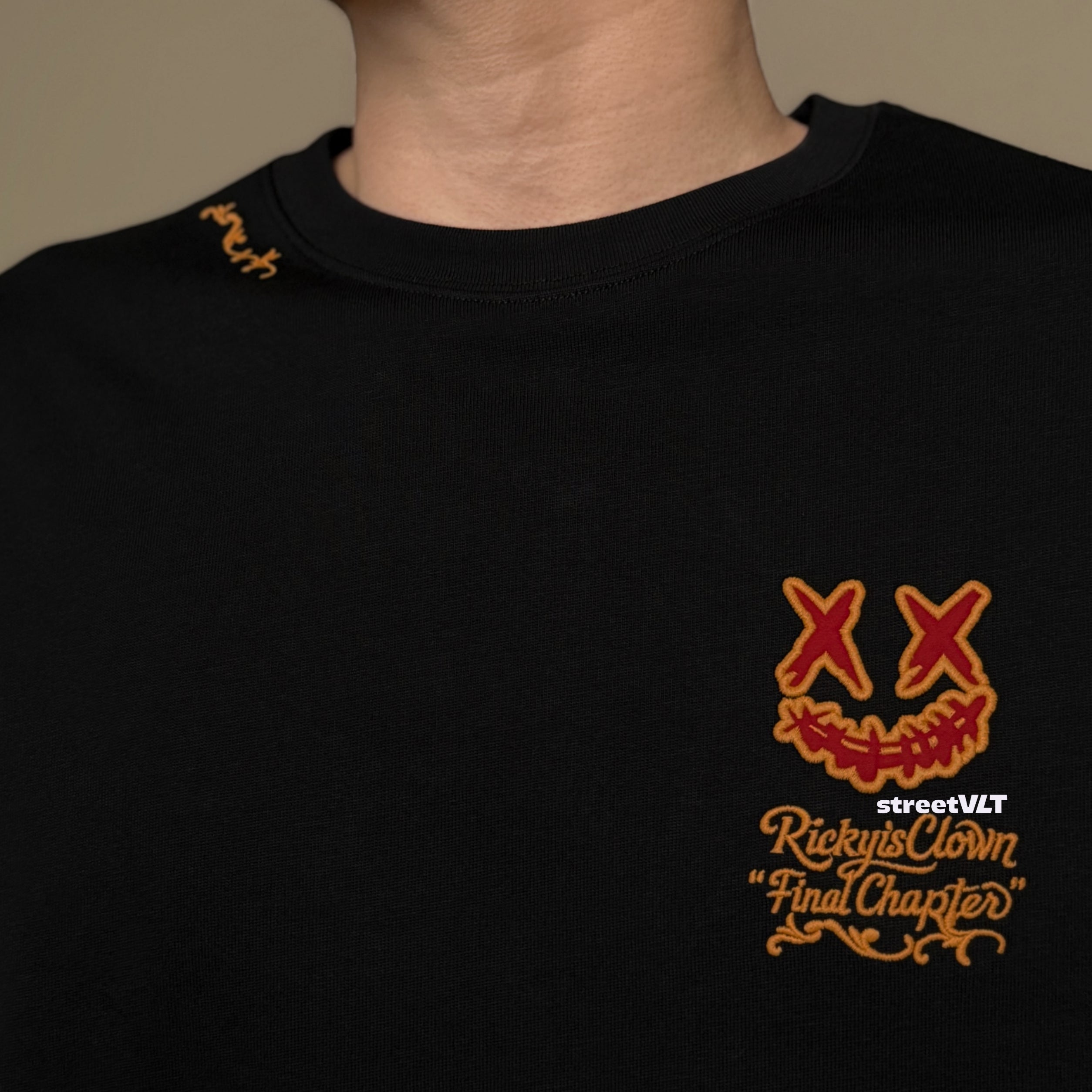 Ricky is Clown New Year Golden Thorns Embroidered Tee