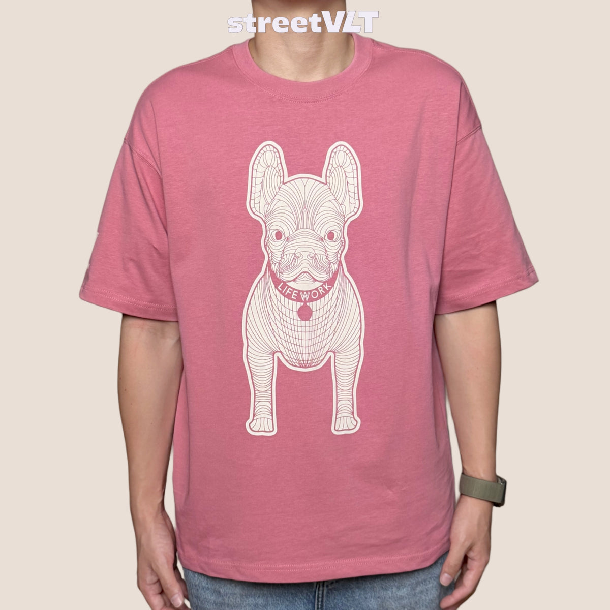 Life Work Korea Silket Big Radog Pink Tee Lifework Original