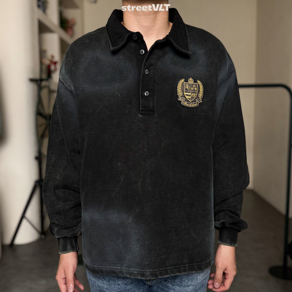 ADLV Washing Embro Rugby Sweatshirt