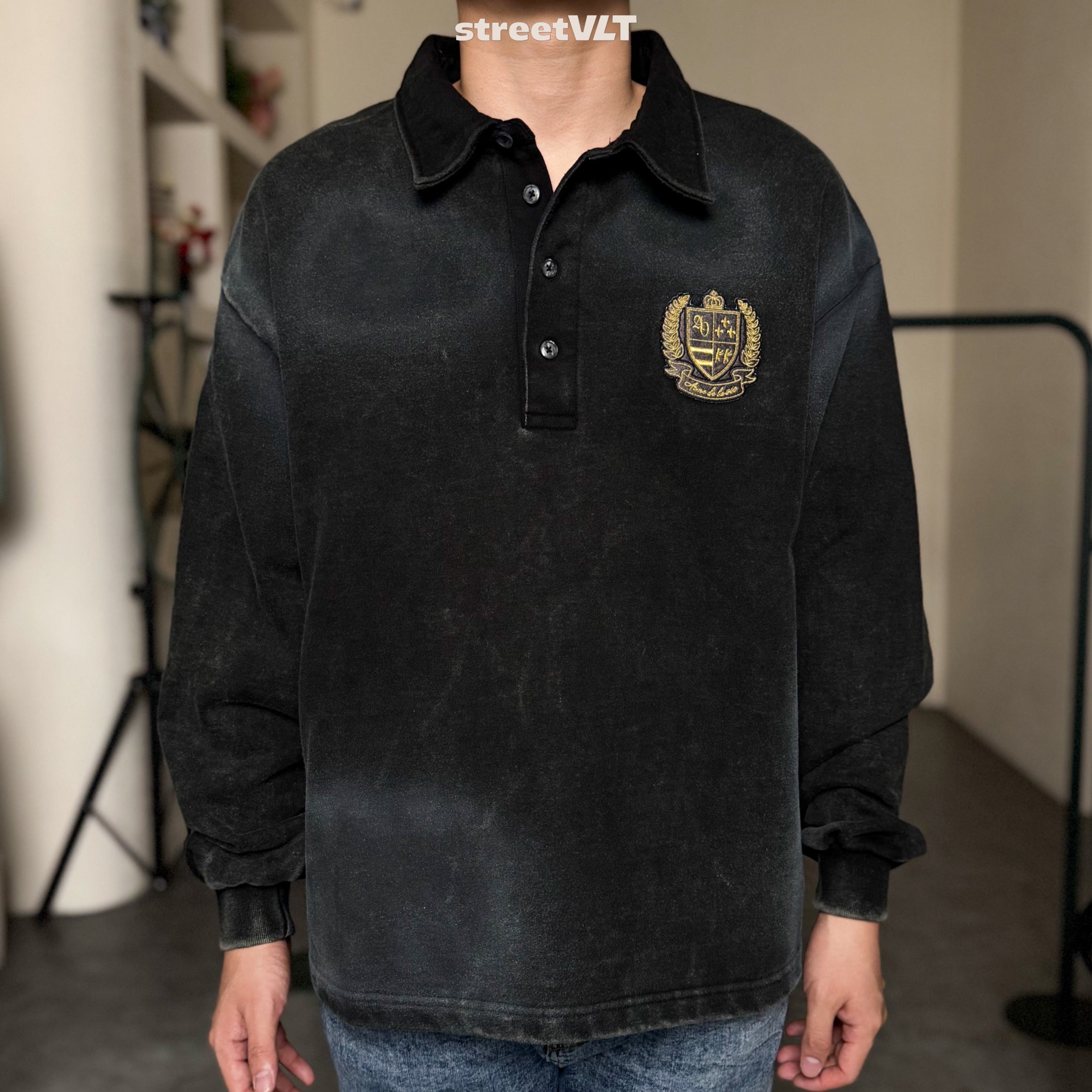 ADLV Washing Embro Rugby Sweatshirt