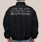 Ricky is Clown Vinyl Record Quilted Boxy Varsity Jacket