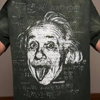 Gro Grocery Washed Einstein Graphic Faded Dark Green Tee