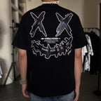 Ricky is Clown Shadow Claw Leopard Embroidered Leather Tee