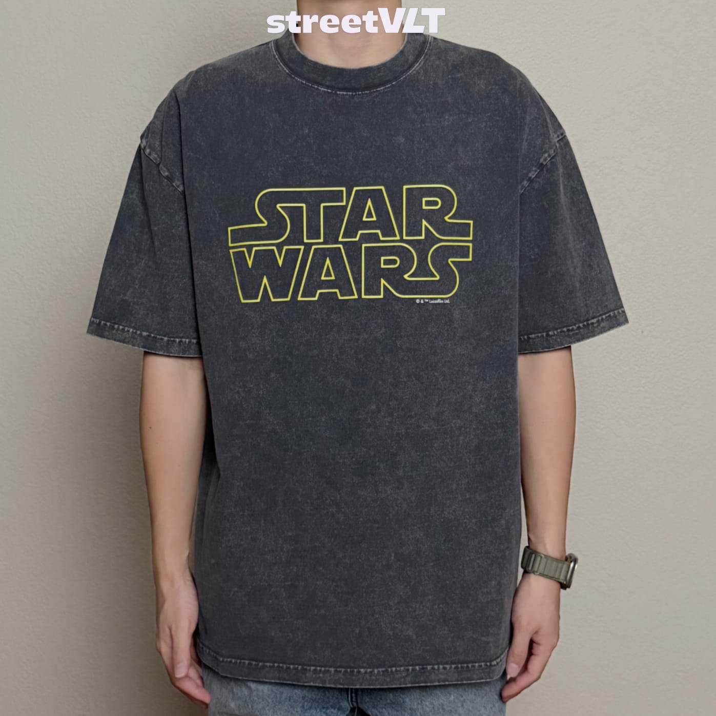 Gro Grocery Star Wars Washed Logo Invoice Tee