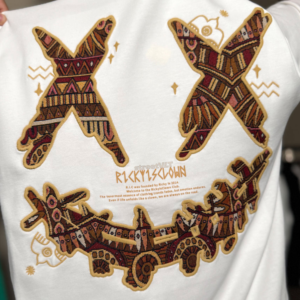 Ricky is Clown Sun Tribe Embroidered Applique Tee