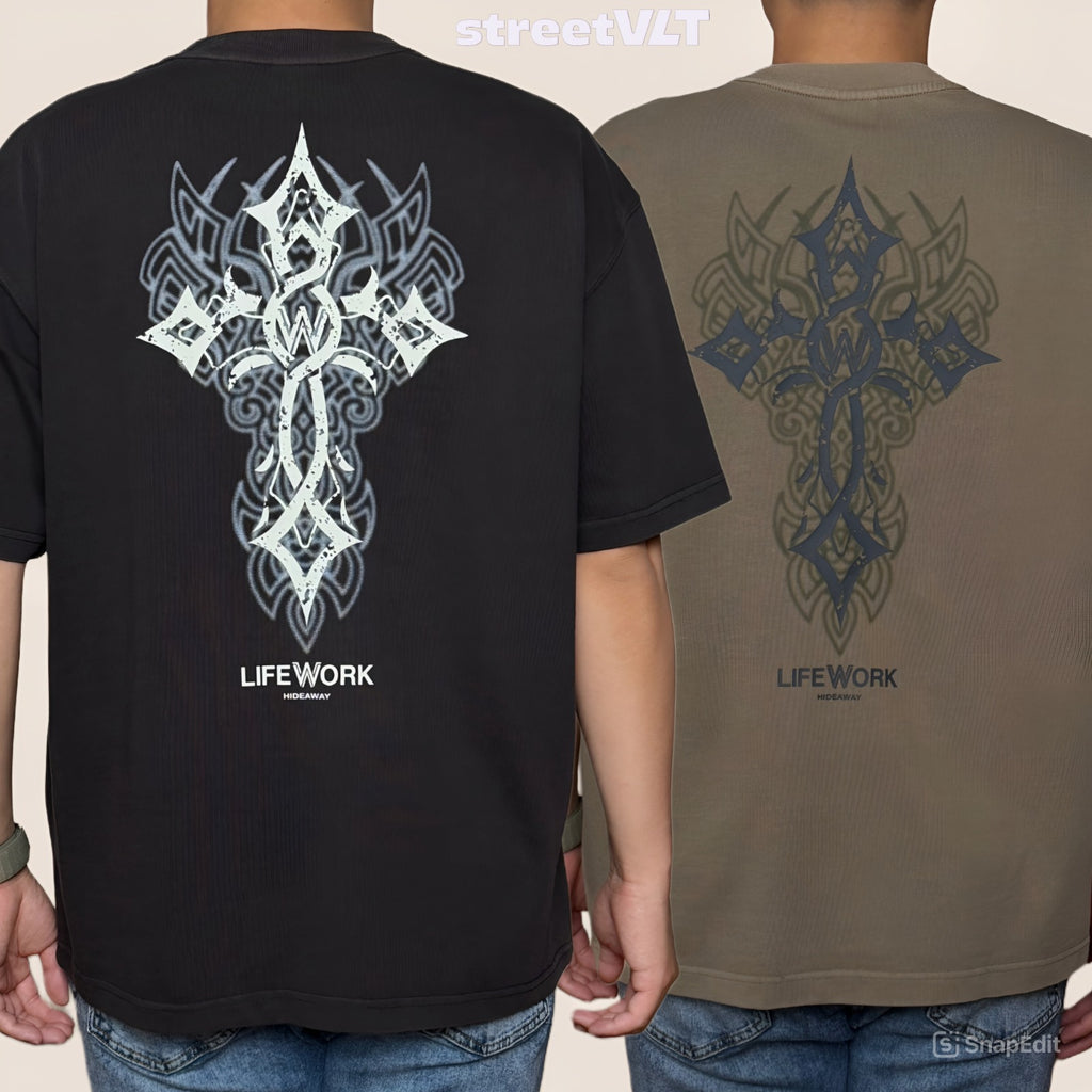 Life Work Korea Vintage Graphics Cross Tee