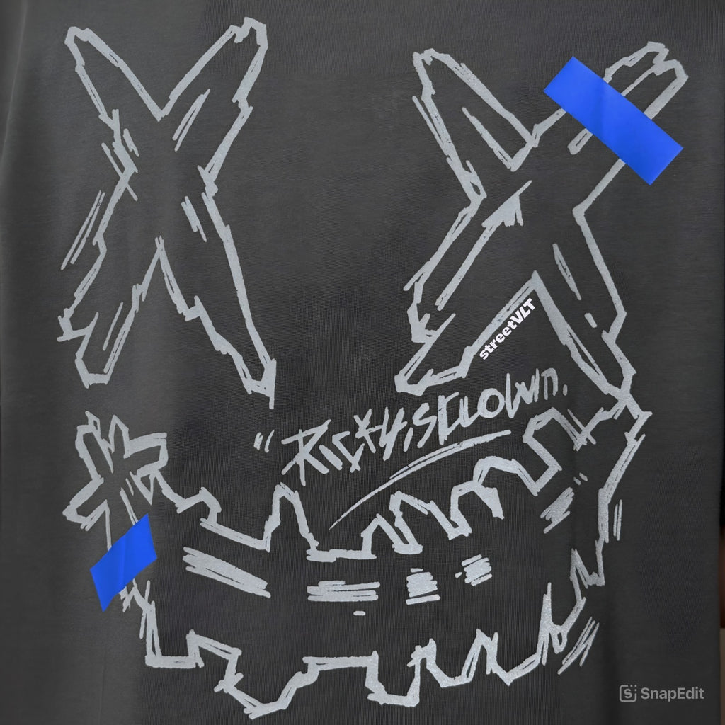 Ricky is Clown Photo Sticker Reflective Charcoal Grey Tee