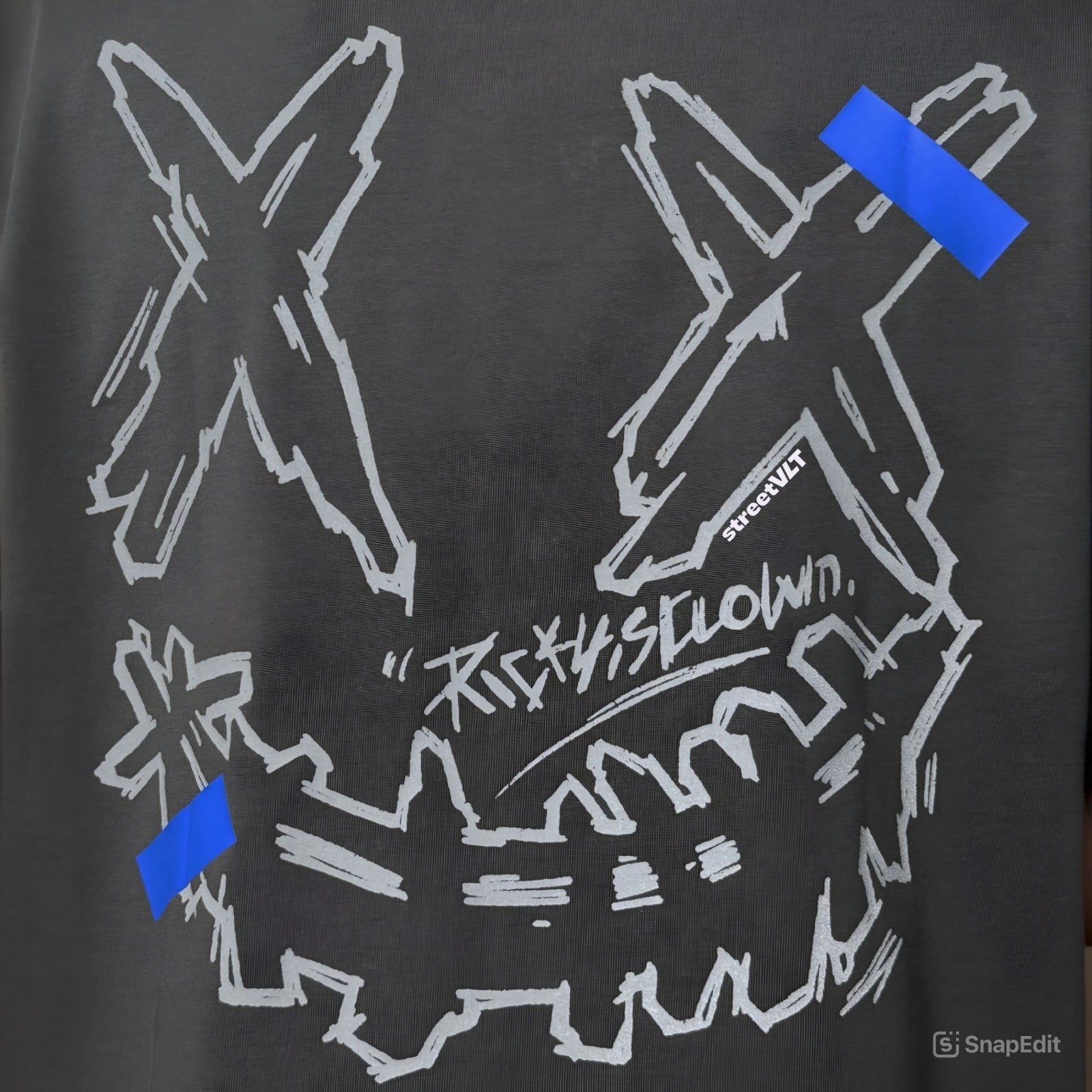 Ricky is Clown Photo Sticker Reflective Charcoal Grey Tee