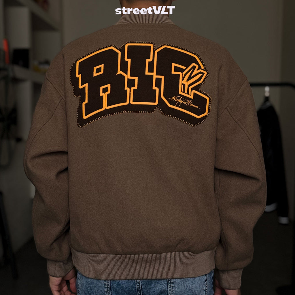 Ricky is Clown Swirl Bunny Wool Varsity Jacket