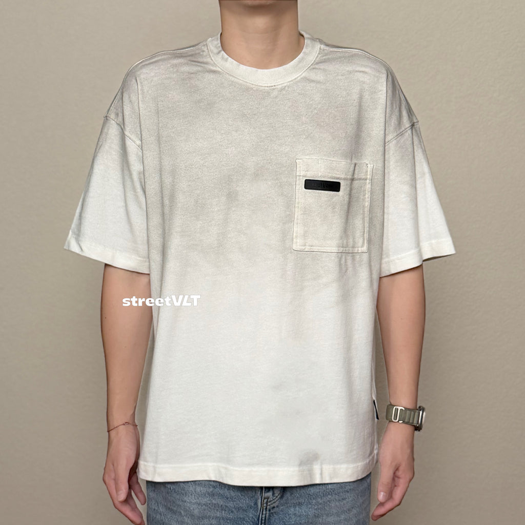 Life Work Korea Vintage Spray Pocket White Tee