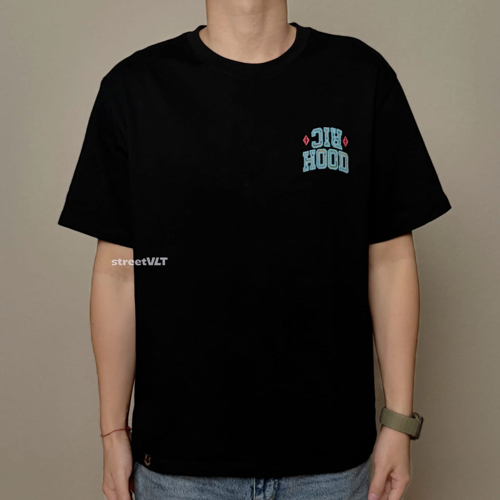Ricky is Clown Sky Blue Tribe Patchwork Embroidered Tee