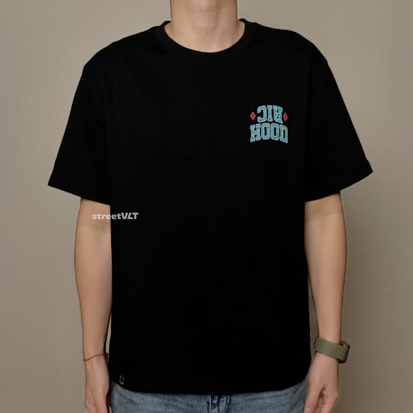Ricky is Clown Sky Blue Tribe Patchwork Embroidered Tee