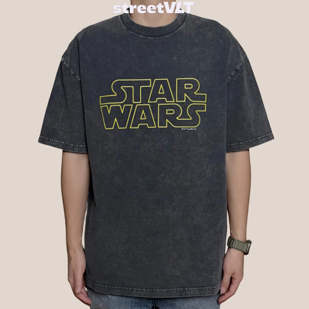 Gro Grocery Star Wars Washed Logo Invoice Tee