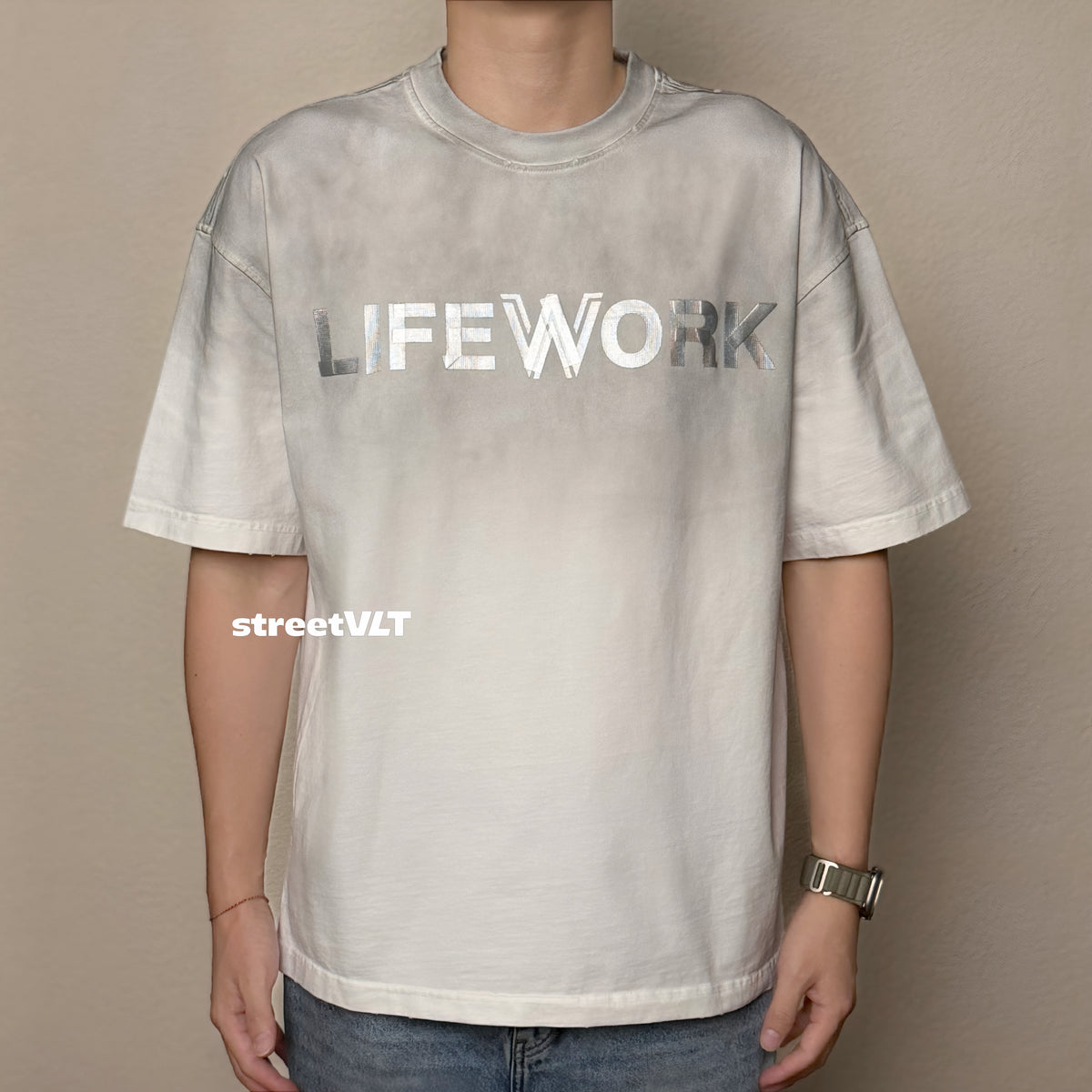 Life Work Korea Tape Graphic Vintage Tee