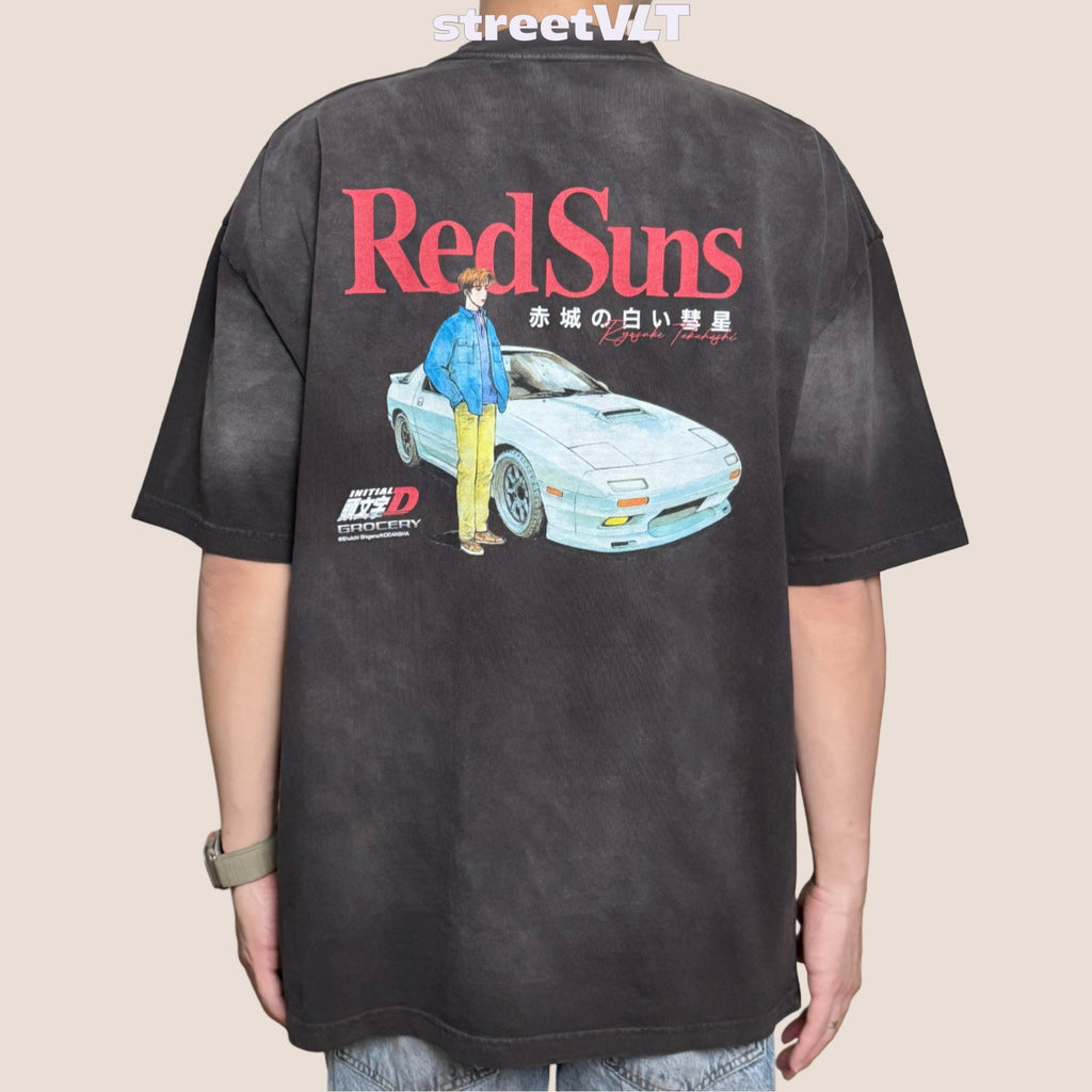 Gro Grocery Tarmac Initial D Ryosuke Takahashi RX-7 Washed Graphic Tee