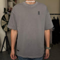 Life Work Korea Washed Small Logo Silicone Radog Grey Tee