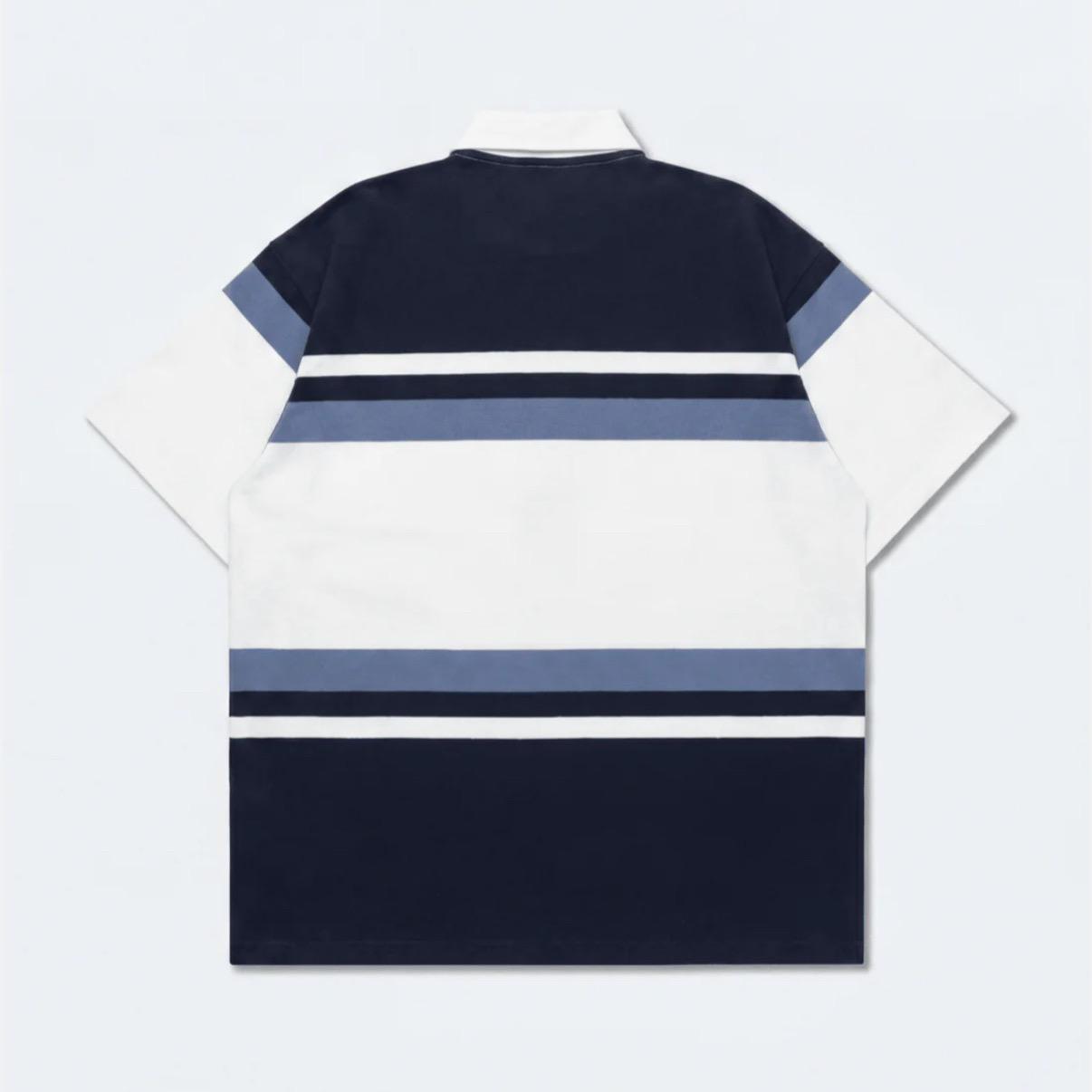 Gro Grocery College Logo Stripe Polo Shirt