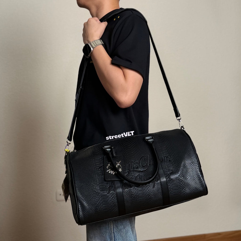 RIC Ricky is Clown Snake Leather Mamba Duffle Hand Bag