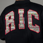 Ricky is Clown Suede Ethnic Patchwork Baseball Uniform Varsity Jacket