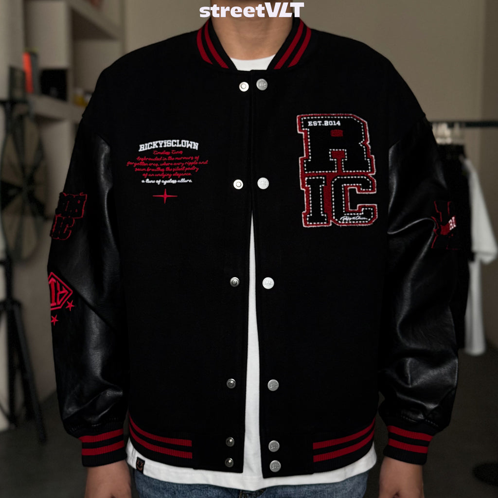 Ricky is Clown Richood Towel Embroidered Baseball Jacket