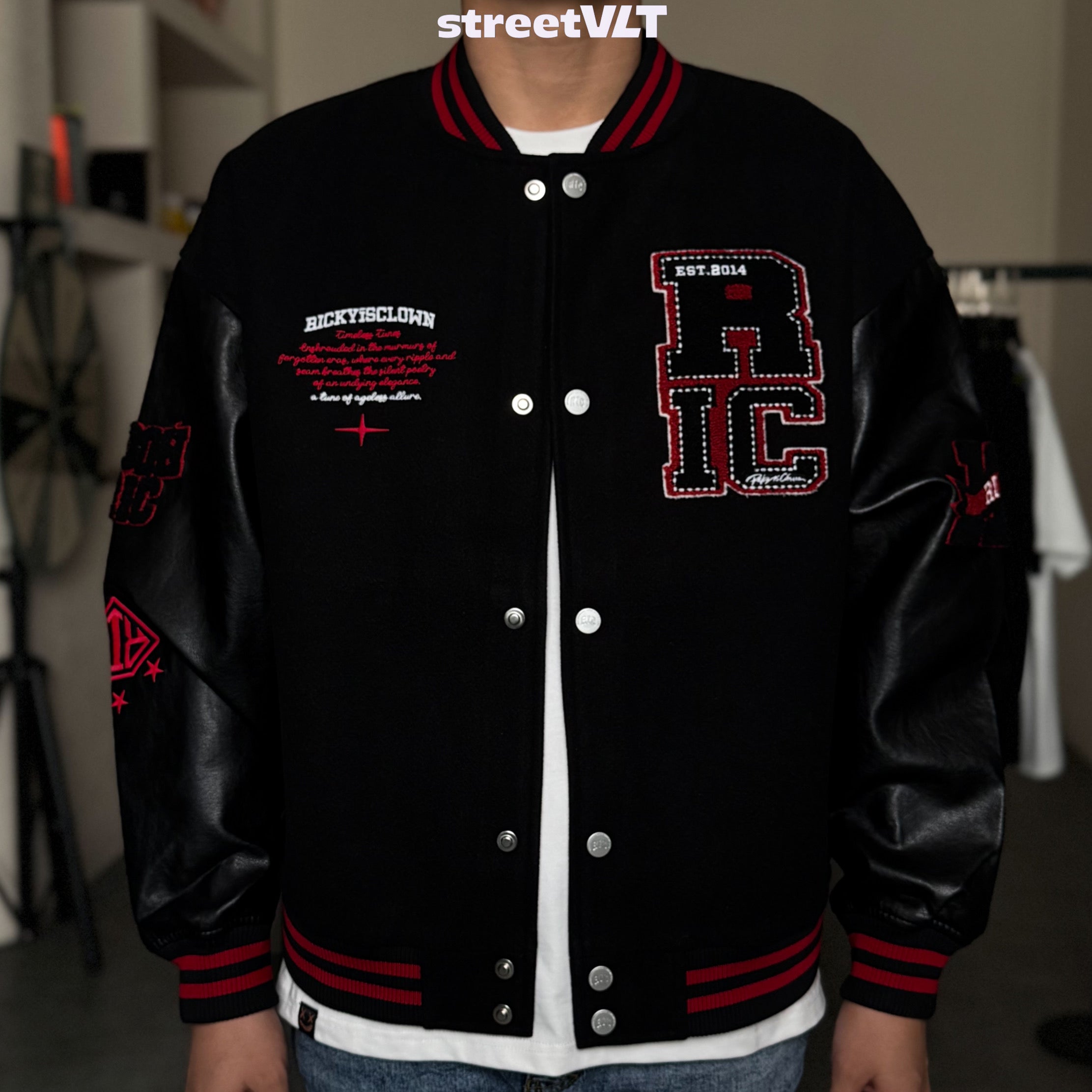 Ricky is Clown Richood Towel Embroidered Baseball Jacket