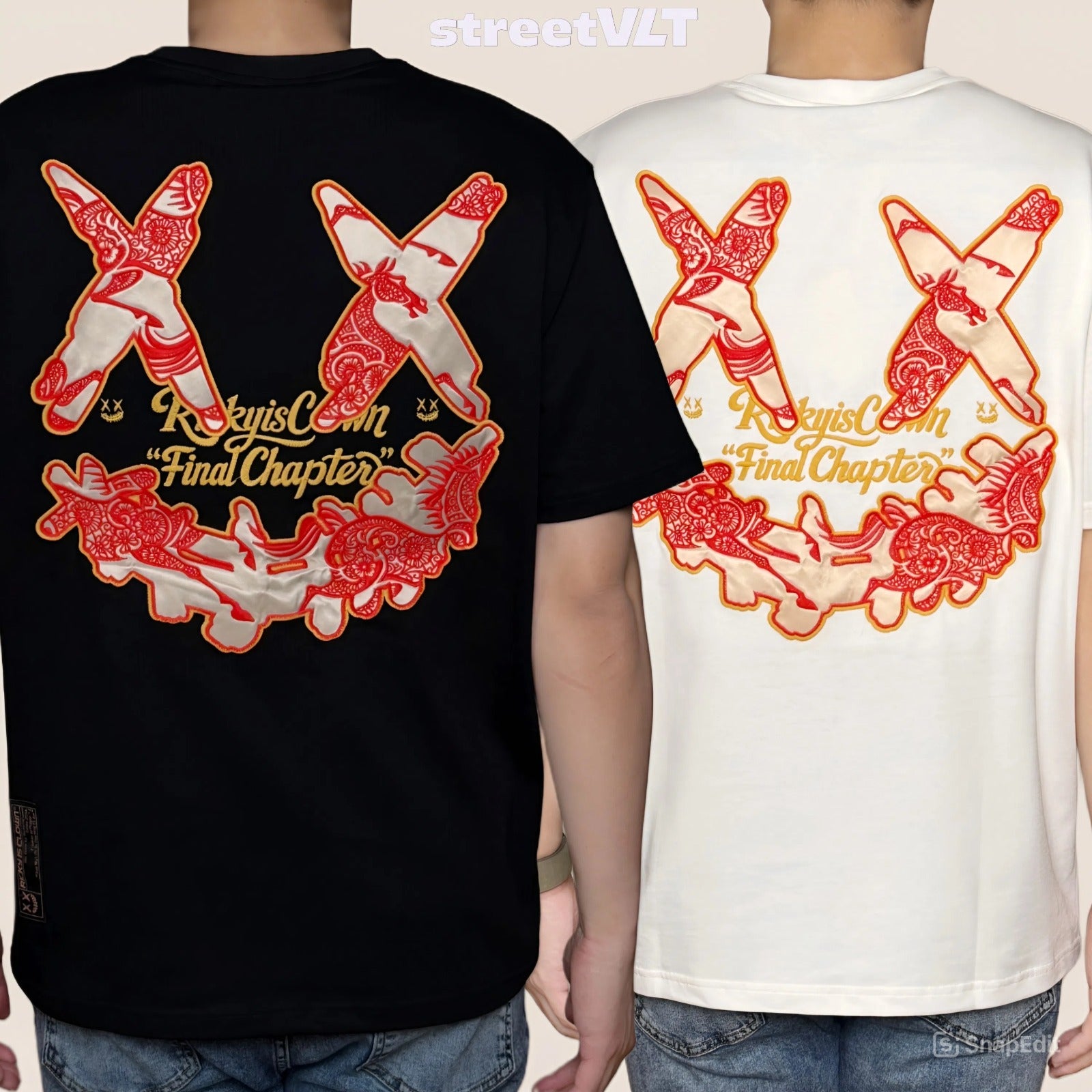 Ricky is Clown Papercut Horse Applique Embroidery Tee