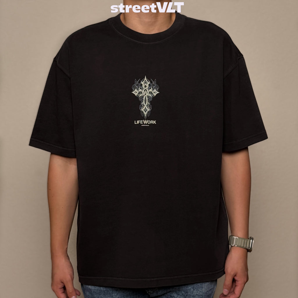 Life Work Korea Vintage Graphics Cross Tee