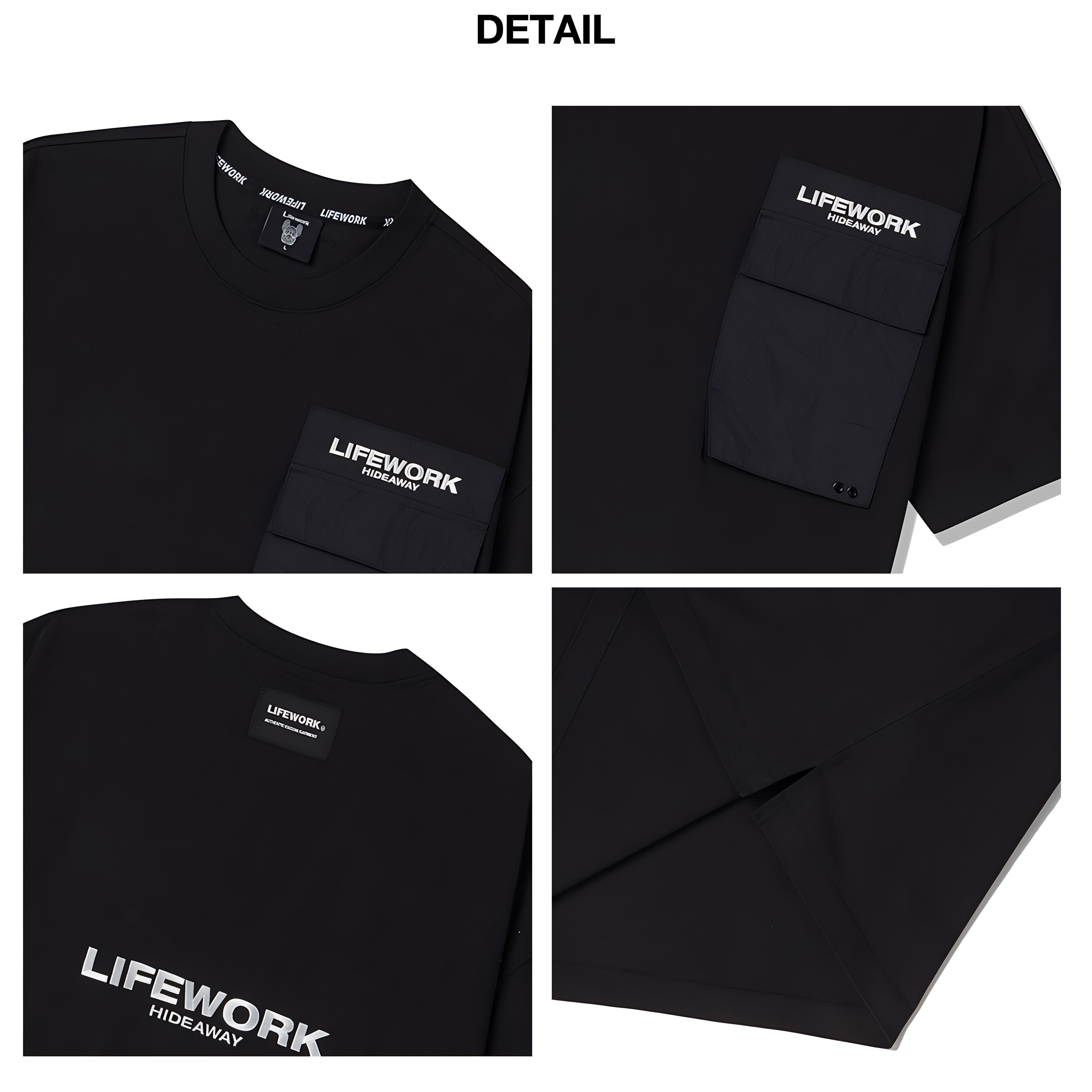 Life Work Korea Woven Pocket Embroidered Tee