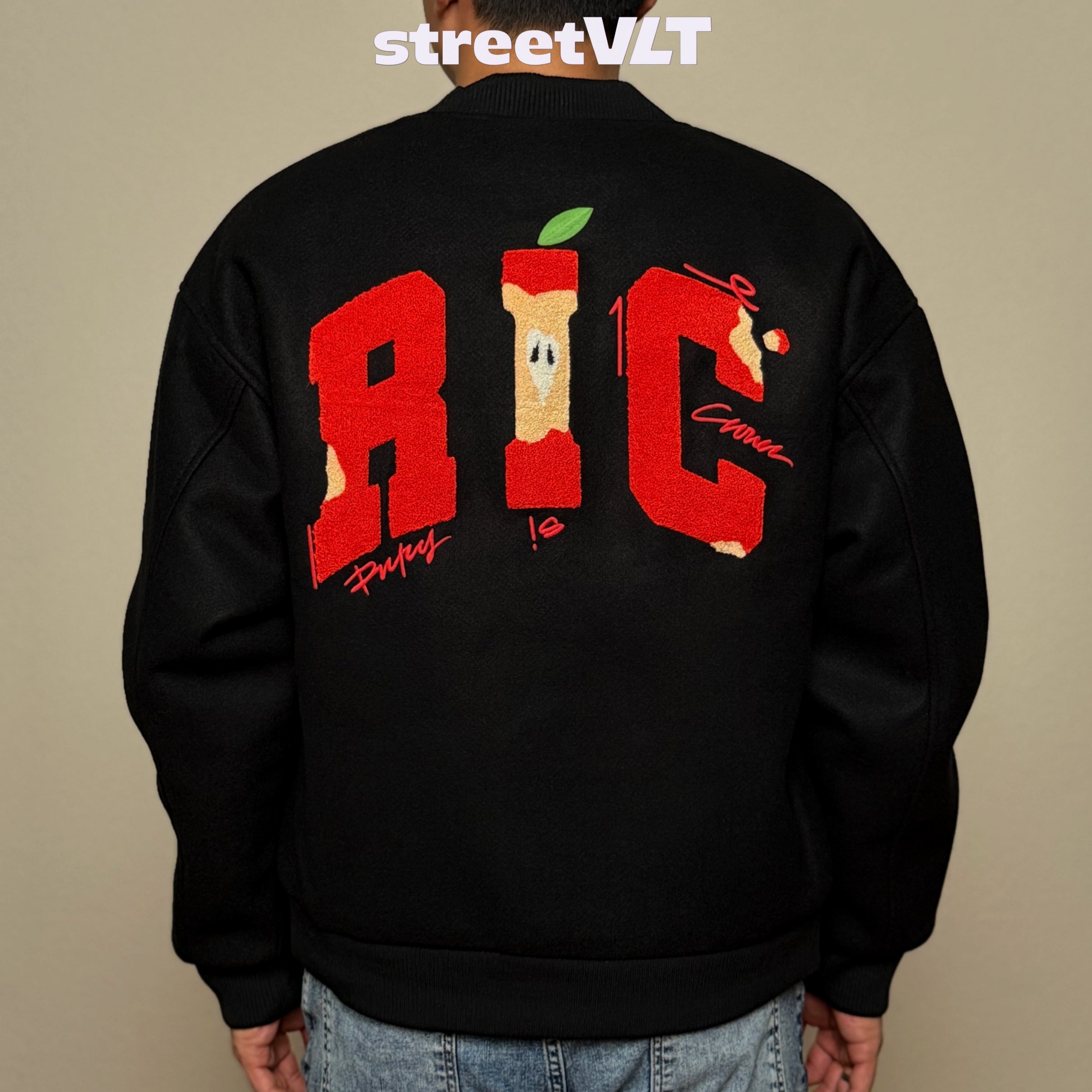 Ricky is Clown Bitten Apple Baseball Varsity Jacket