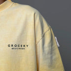 Gro Grocery X Scene Retro Logo Washed Faded Yellow Tee