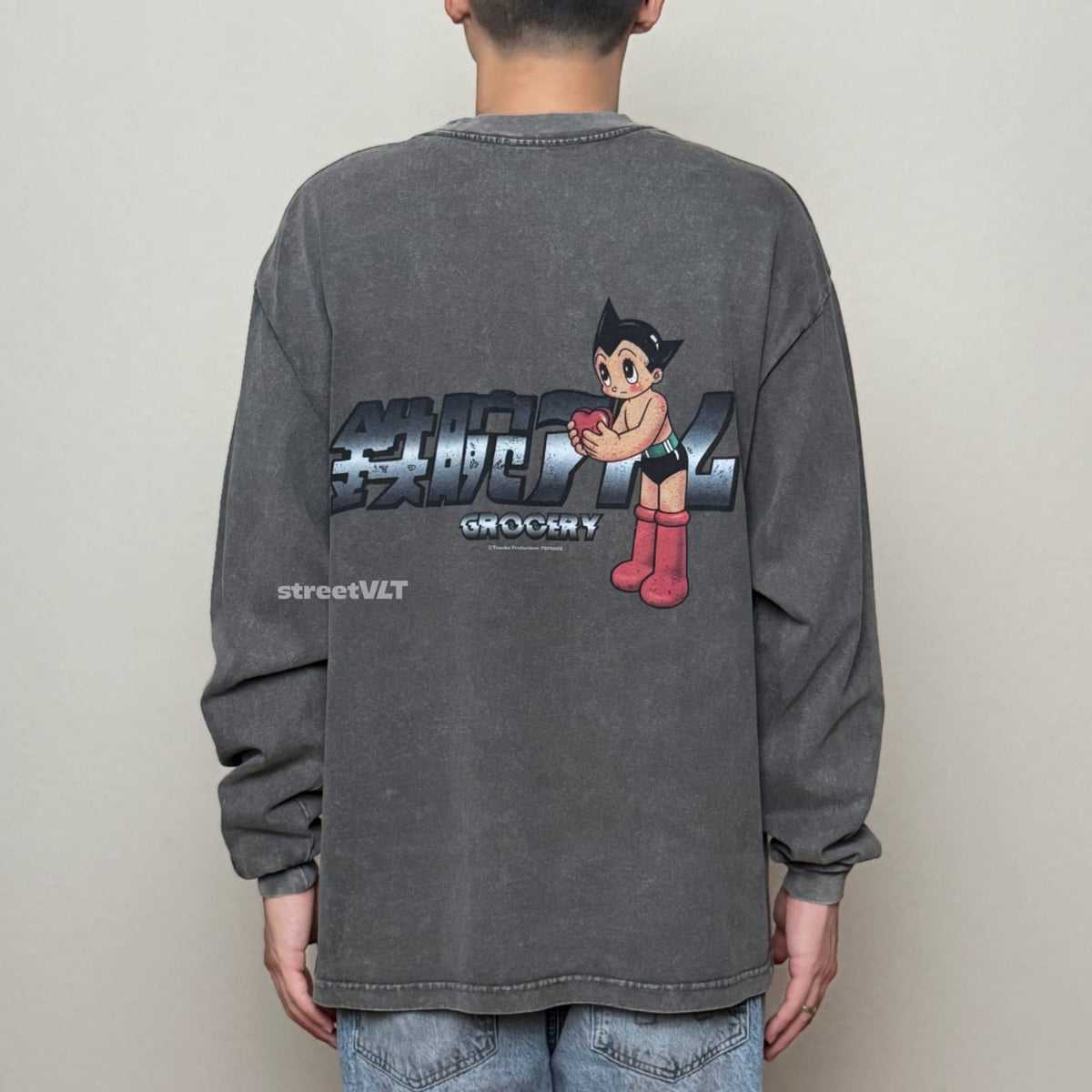 Gro Grocery X Toy Qube Astro Boy Heart Long Top Washed  Tee