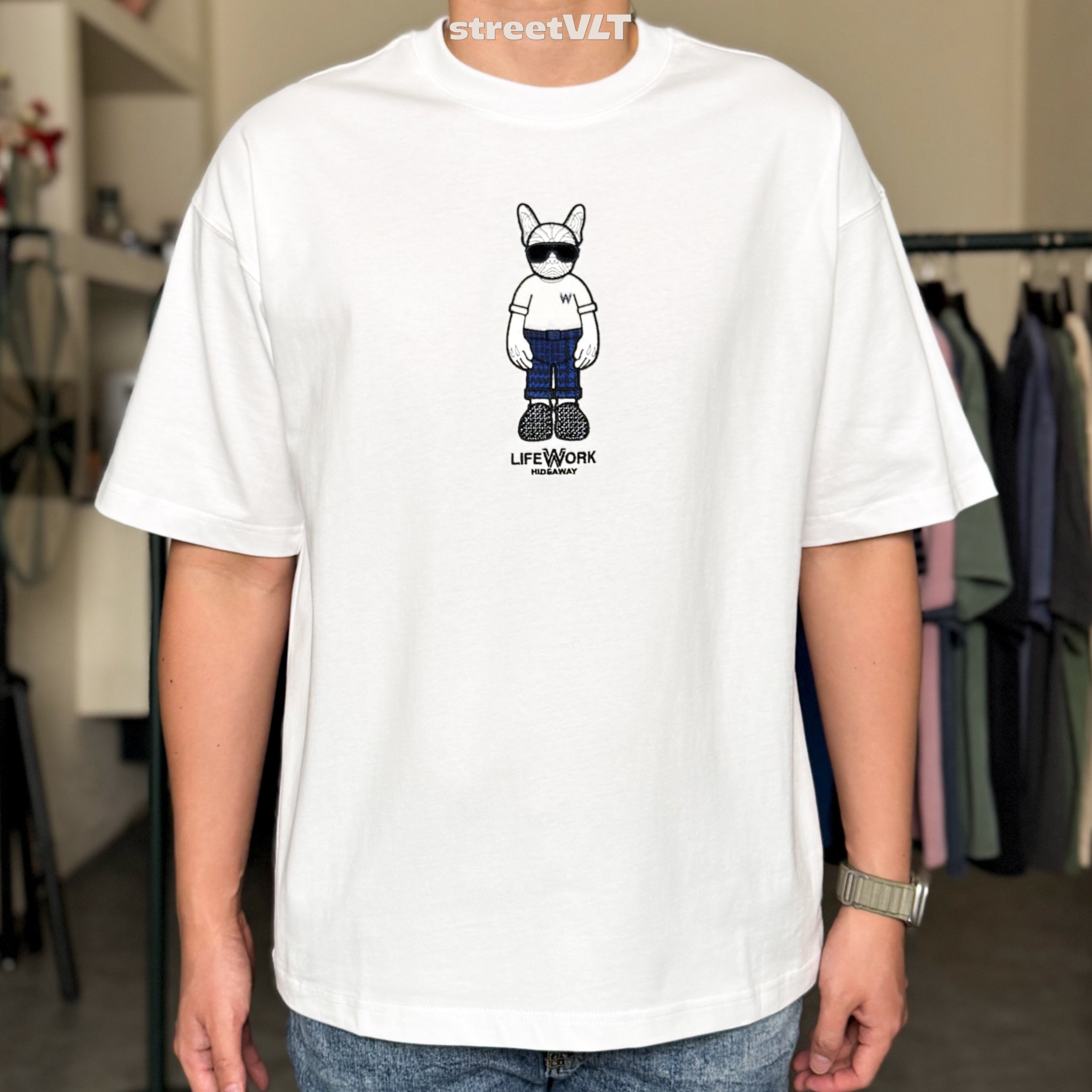 Life Work Korea Figure Hipdog Embroidered Tee