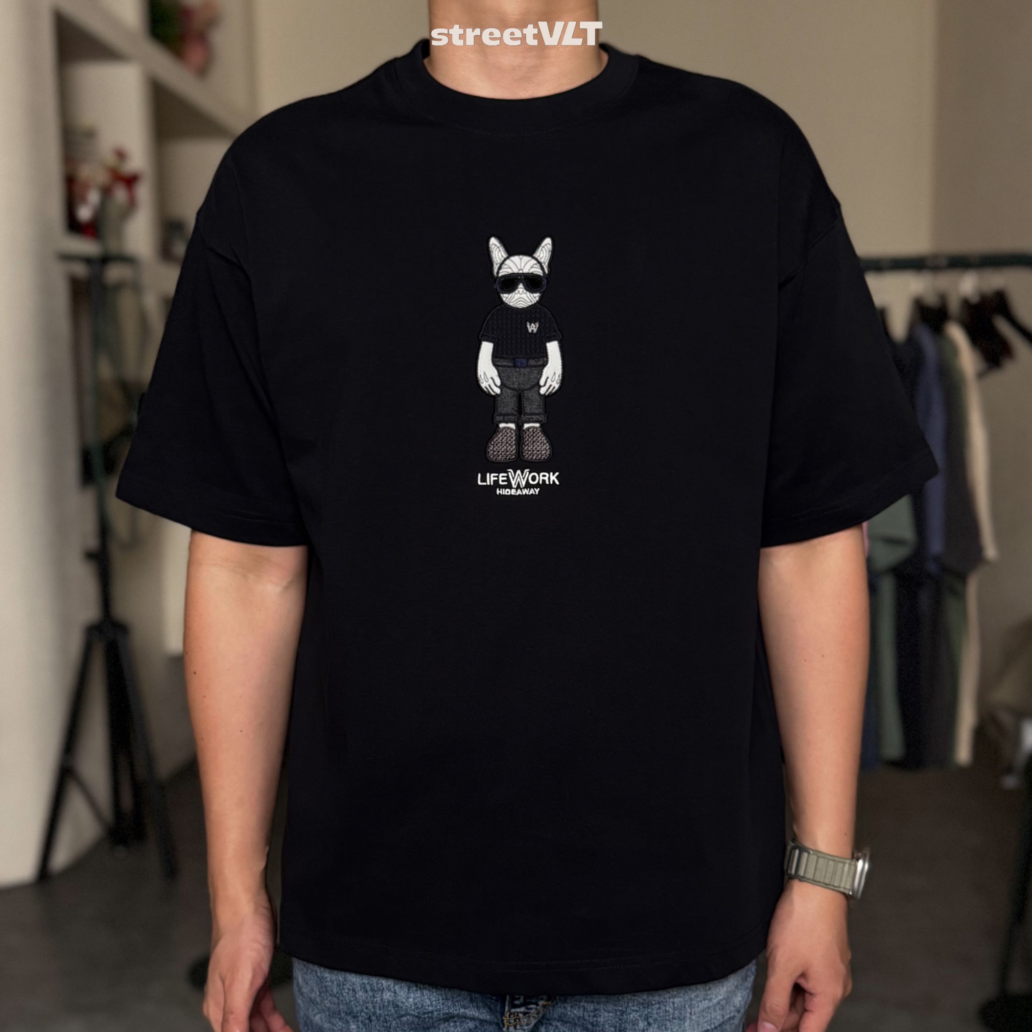 Life Work Korea Figure Hipdog Embroidered Tee