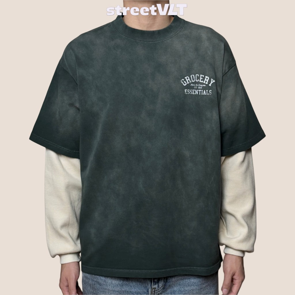 Gro Grocery Washed Layered Long Top Tee